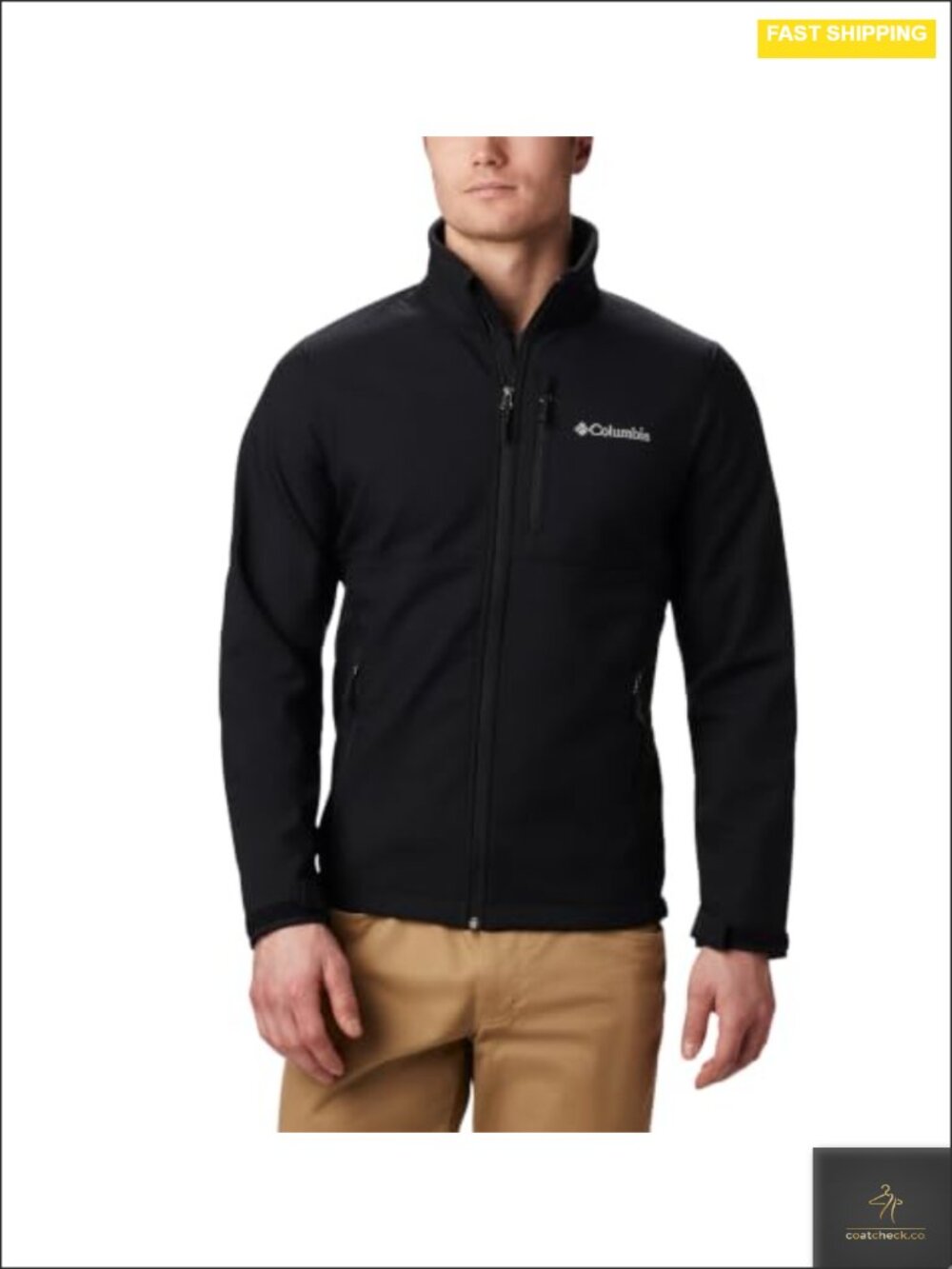 Men's Softshell Jacket Stretch Water Resistant Zip UP